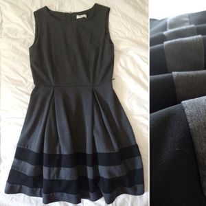 Calvin Klein Gray Dress with Black Stripes